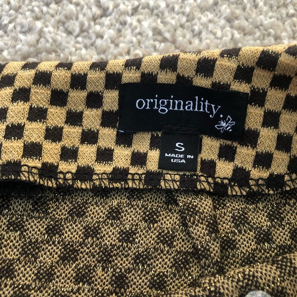 NWT brown checkered mini skirt, size S - Picture 5 of 7